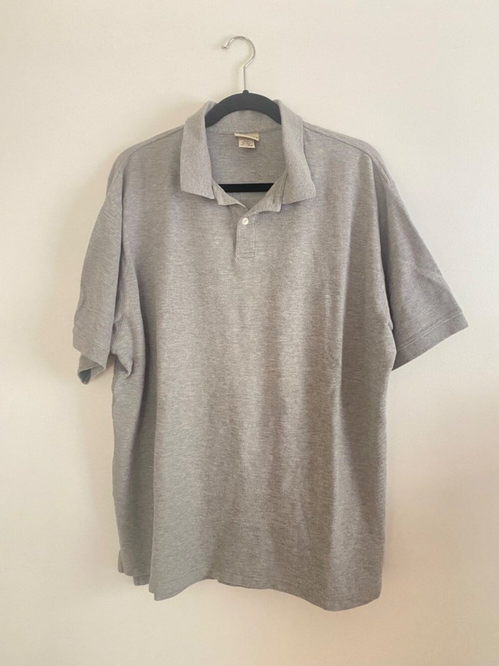 L.L. Bean Gray Men's Polo Shirt Size XL Tall 100% Cotton Short Sleeve Classic